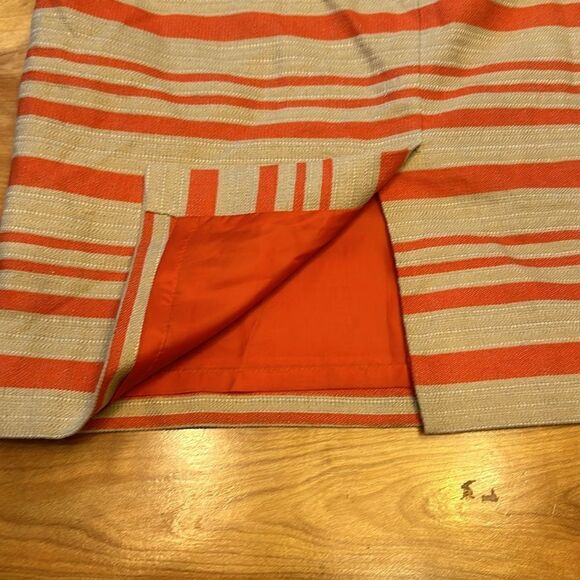 Talbots pencil skirt tan and orange striped - Picture 4 of 5